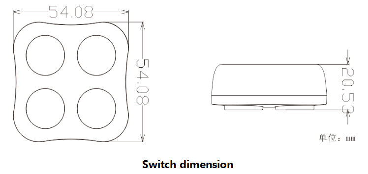 P1 wireless kinetic energy switch size drawing 01