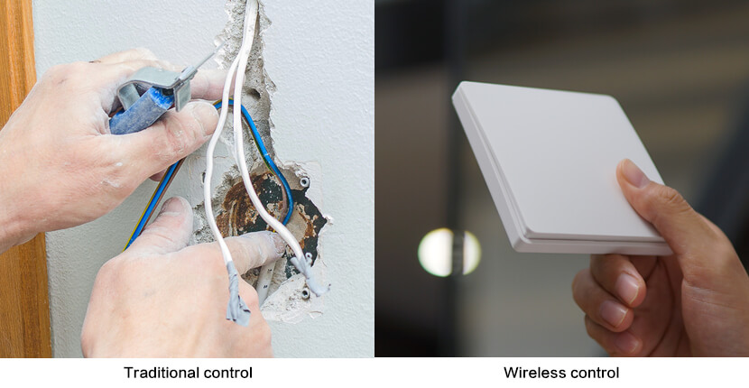 Comparison between traditional control and wireless control